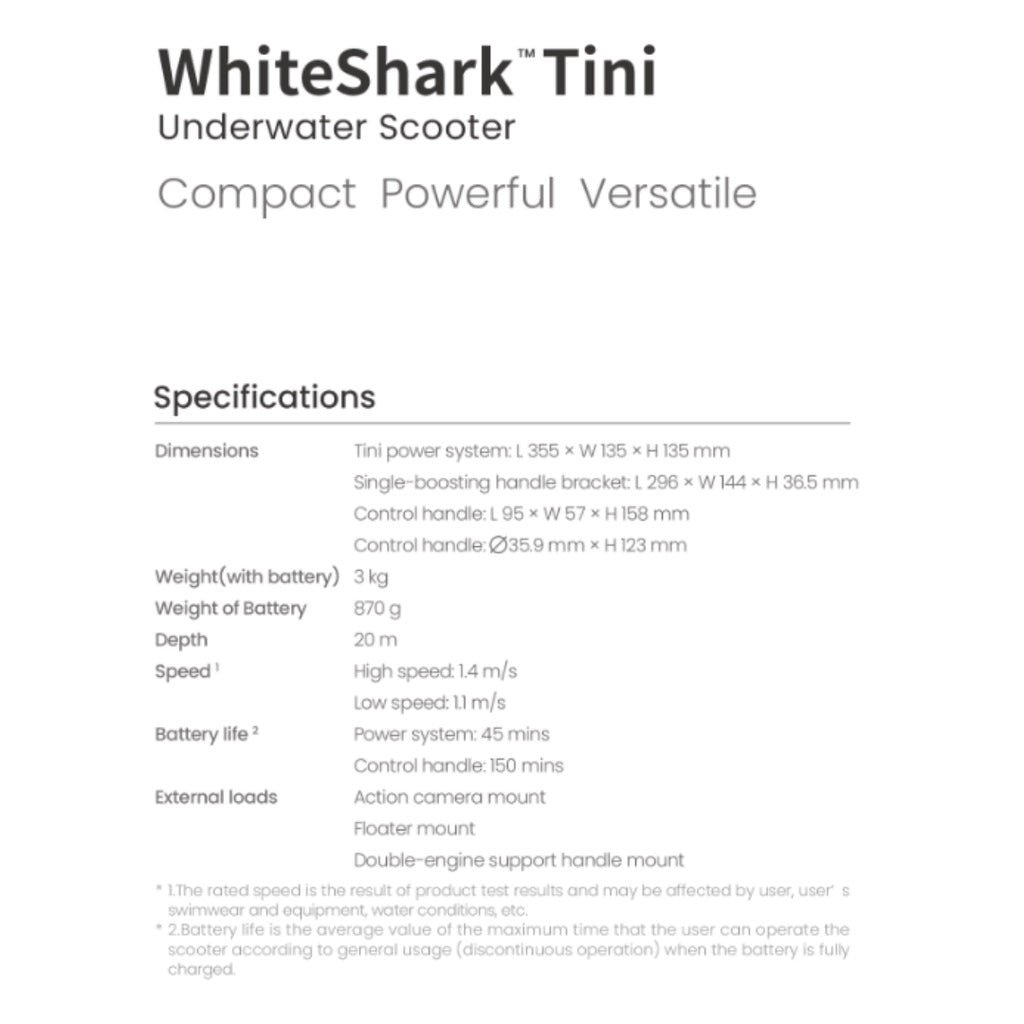 Sublue Whiteshark Tini Underwater Scooter
