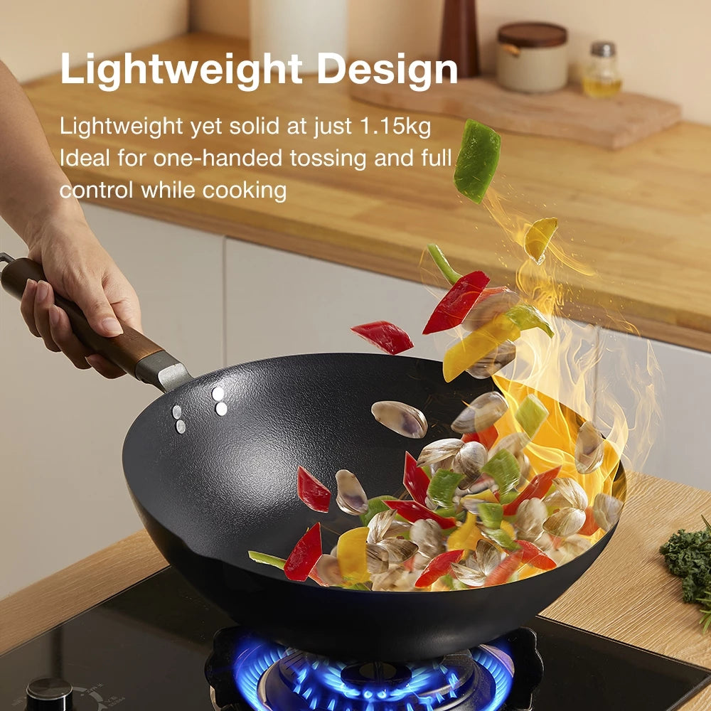 Kanda 30cm Japanese Iron Wok Series Iron God 3rd Generation