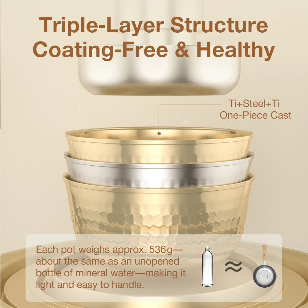 Kanda 18cm Japanese Yukihara Series Titanium Pot Set (Pot + Lid)