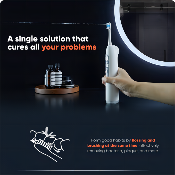 SOOCAS T03 2 in 1 Brushing & Flossing Sonic Electric Toothbrush