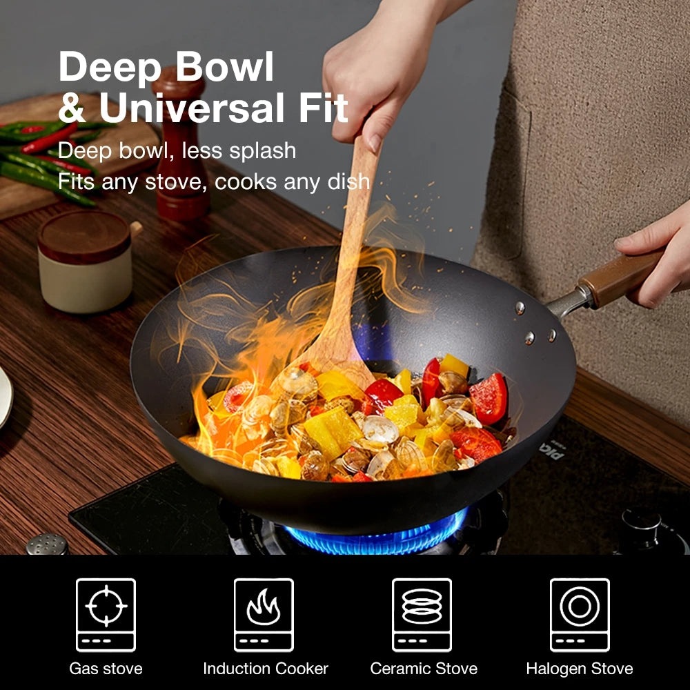 Kanda 30cm Japanese Iron Wok Series Iron God 3rd Generation