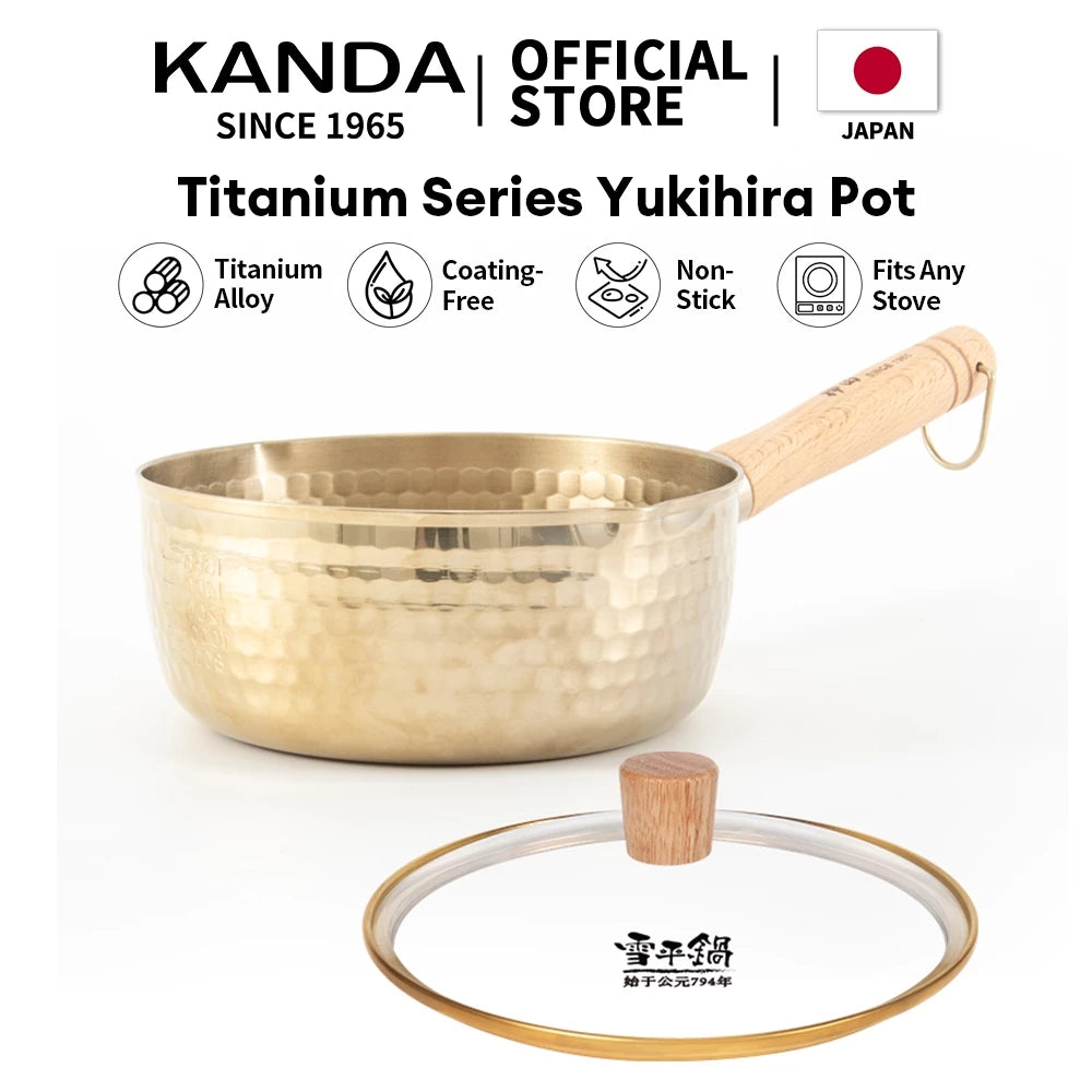 Kanda 18cm Japanese Yukihara Series Titanium Pot Set (Pot + Lid)